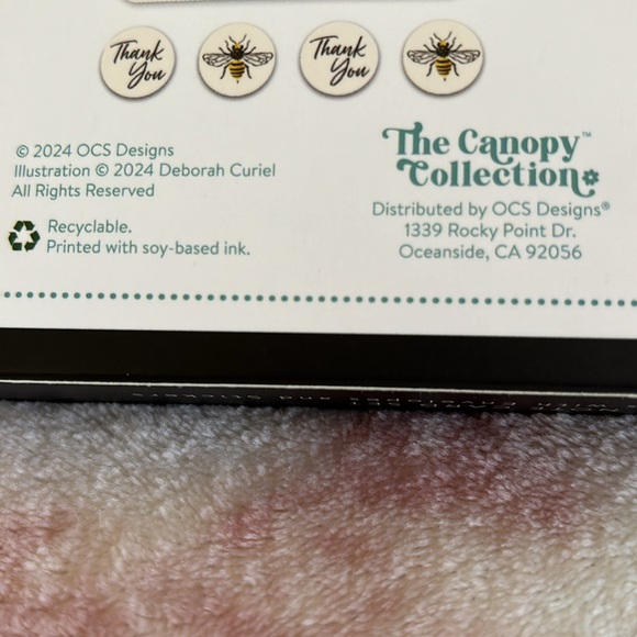 Bee “ Thank You” Boxed Note Card Set of 8, 9 envelopes, 8 stickers NWT 6x6x1”. - Picture 10 of 16